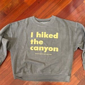 I Hiked the Canyon Graphic Crewneck Sweatshirt - Grayish/Yellow